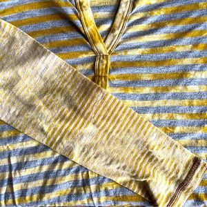 prana striped long sleeve henley-esque top